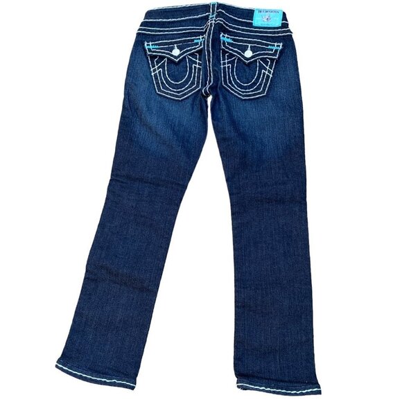 Vintage True Religion Jeans Size 27 BILLY SUPER T RARE BLUE STITCH - Picture 2 of 7